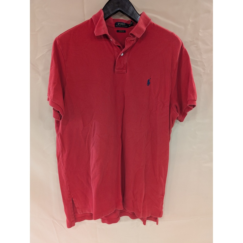 Polo Ralph Lauren Mens XL Custom Fit Short Sleeve Polo Shirt Red - Picture 1 of 4